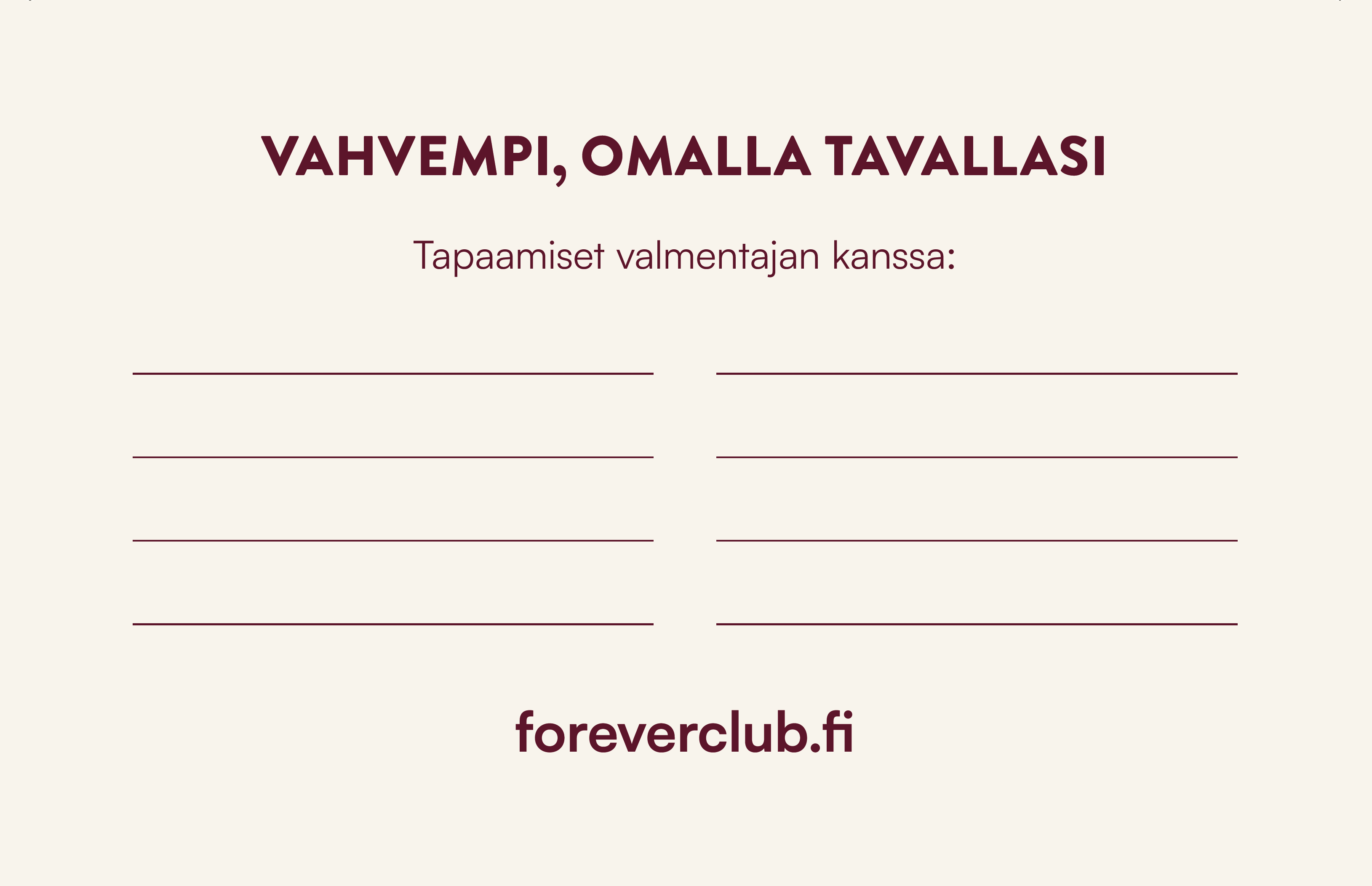 Valmentaja tapaamiset